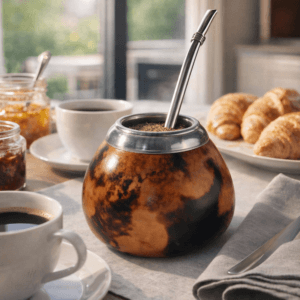 Ein Bild von Calabasa mit Brandmalerei, in der Kategorie Teezubehör Calabasa (Mate-Becher)