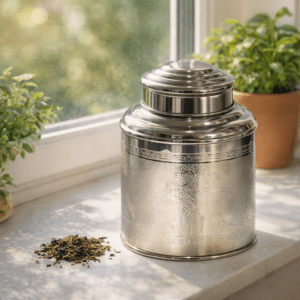 Ein Bild von Edelstahldose Tea Caddy - 200 g, in der Kategorie Teedosen