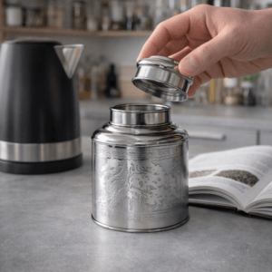 Ein Bild von Edelstahldose Tea Caddy - 70 g, in der Kategorie Teedosen