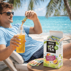 Ein Bild von Instick - Grüner Eistee Mango & Maracuja (Grüntee-Extrakt) - 12 x 2.5g, in der Kategorie Nahrungsmittel Instantgetränke