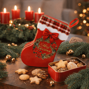 Ein Bild von Keksdose - Weihnachtsstiefel, in der Kategorie Teedosen
