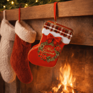Ein Bild von Keksdose - Weihnachtsstiefel, in der Kategorie Teedosen