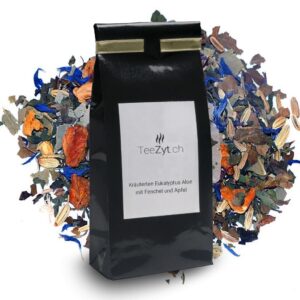 Ein Bild von Kräutertee Eukalyptus Aloe mit Fenchel und Apfel, in der Kategorie Kräutertee und Gewürztee Tee Eistee Tee für die Verdauung