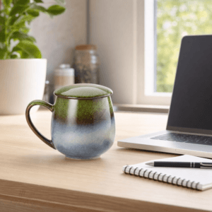 Ein Bild von Kräuterteetasse Saara mit Reactive Glaze- hellgrün, in der Kategorie Teetassen und Gläser