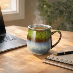 Ein Bild von Kräuterteetasse Saara mit Reactive Glaze- hellgrün, in der Kategorie Teetassen und Gläser