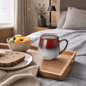Ein Bild von Kräuterteetasse Saara mit Reactive Glaze- rot, in der Kategorie Teetassen und Gläser
