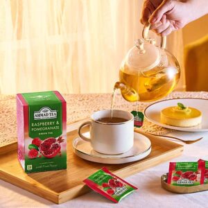 Ein Bild von Ahmad Tea - Raspberry & Pomegranate - 20 Teebeutel à 2g, in der Kategorie Grün Tee aromat. Tee im Teebeutel kaufen
