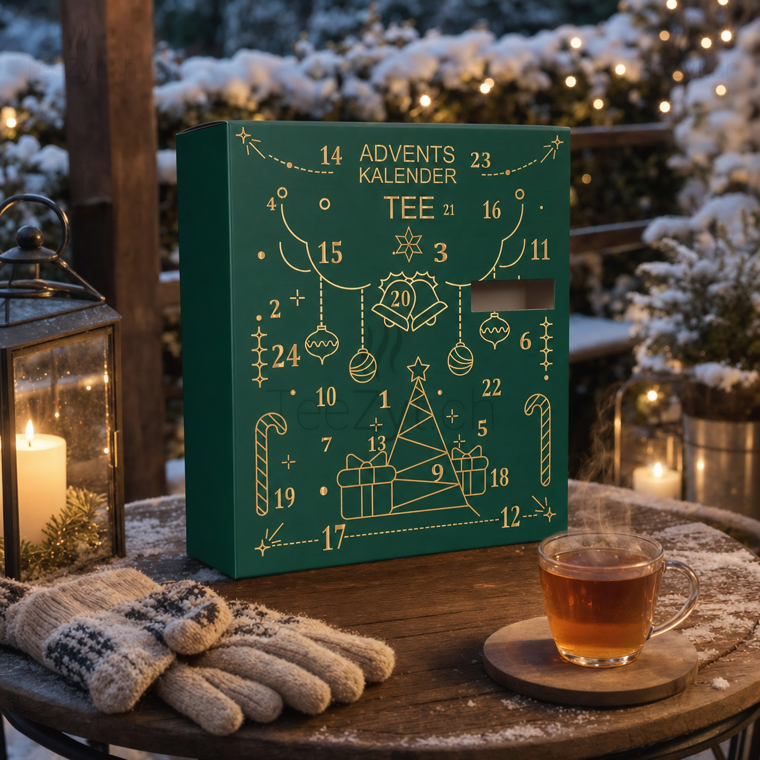 Ein Bild von Tee-Adventskalender "Grüne Weihnachten", in der Kategorie Tee diverse Tee Adventskalender Tee Geschenk