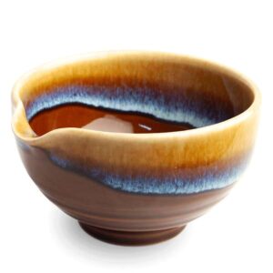 Ein Bild von Edo Katakuchi Matchaschale - Golden Wave, in der Kategorie Teezubehör